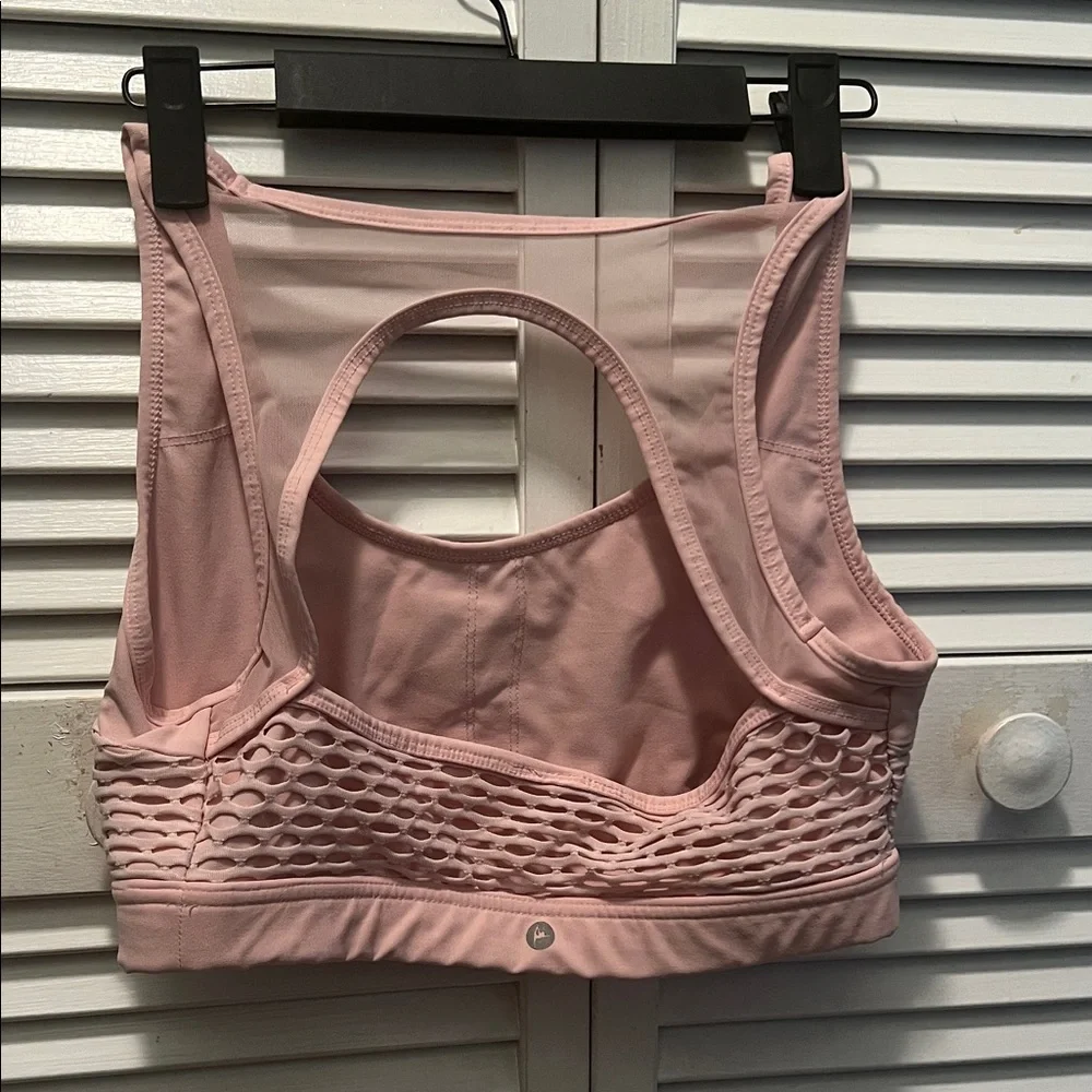 #1409=Women's Pink Mesh Sports Bra - Picture 3 of 11